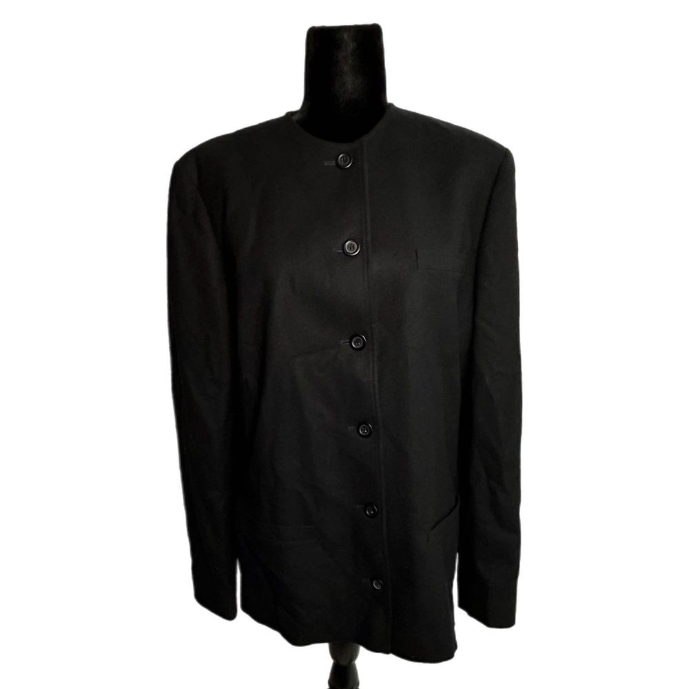 Pendleton Black Button Down Women's Wool Coat, Si… - image 1